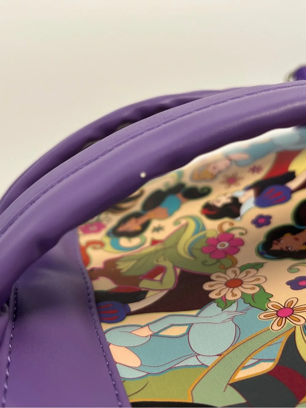 Loungefly Disney Princess Groovy Floral Mini Backpack Purple Ariel Tiana⁠ Jasmin